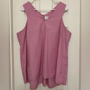 Pink & White Striped Tank Dress Top